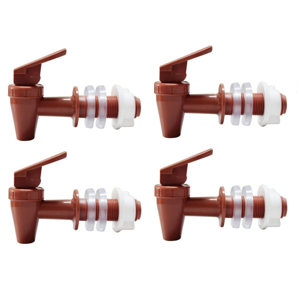 Kit 4 Torneiras Marrom Longa Toque Para Filtro De Barro Bebedouro De Agua Por Gravidade