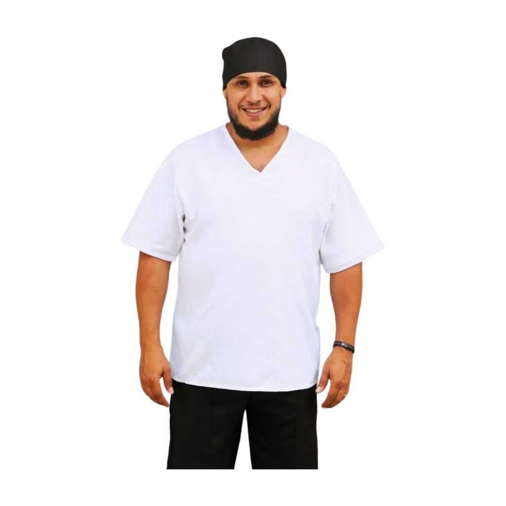 Roupa de Umbanda Candomblé Bata Masculino Gola em V Oxford Roupa de Ração