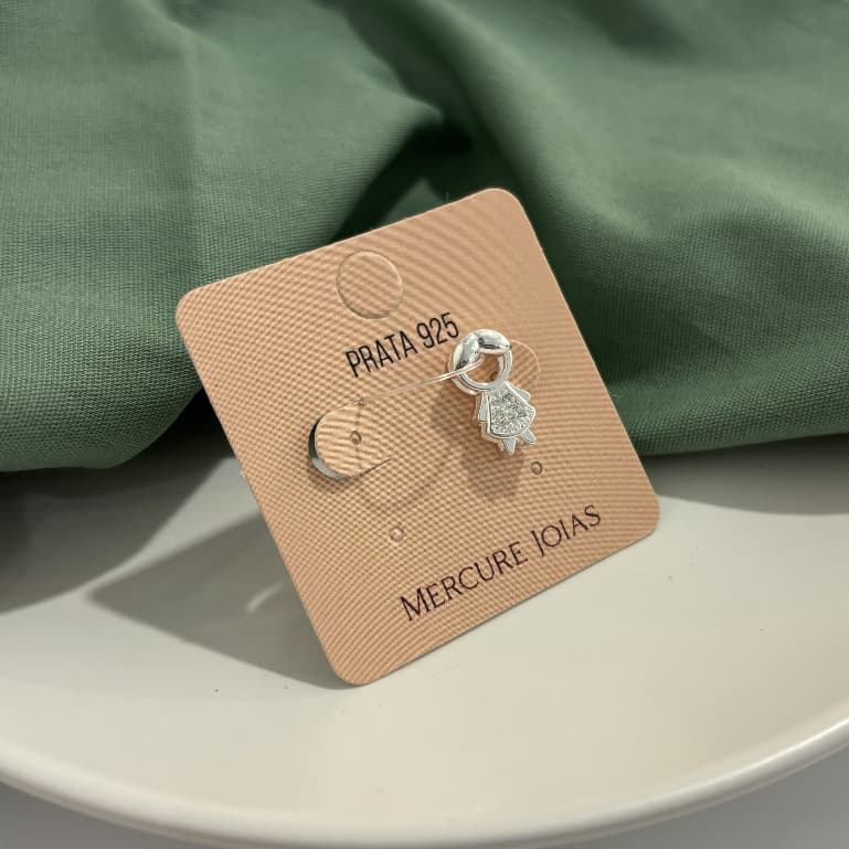 Pingente Feminino Menina Zircônia Cravejada Prata 925 - Prata Maciça Prata de Lei Branca Minimalista Romântico Ponto de Luz Fino Fino Filha Filho Sobrinha Sobrinho Neto Neta Presente Joia Joias Semijoias