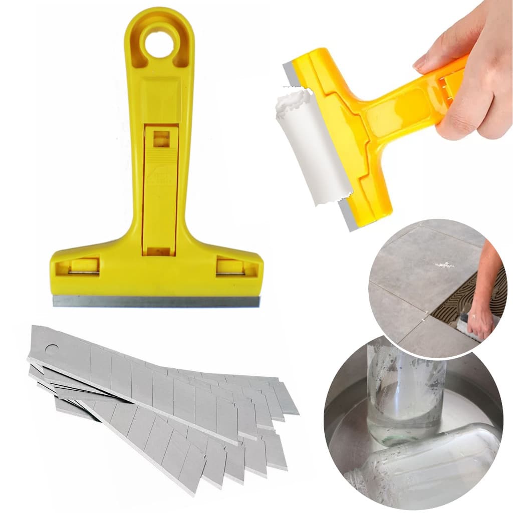 Raspador Plano P/ Tintas Piso Vidro Cerâmica Com 10 Lâminas