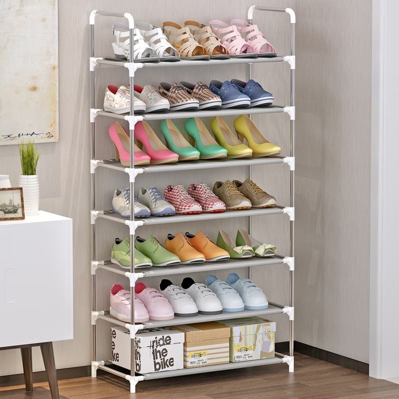 Sapateira Vertical Inox Luxo 30 pares de 9 Andares Para Calçados Organizador Desmontável Estante Ténis