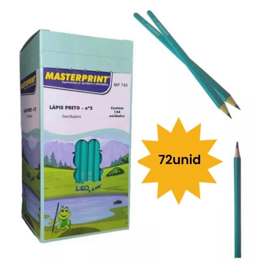 Kit 72 lápis de Escrever Nº2 Preto Mais Barato 72 Unidades Escolar Escola Estudos