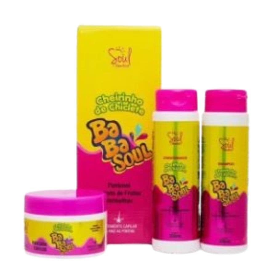 Kit Shampoo + Condicionador + Máscara Capilar Babasoul Tutti Frutti - Soul Cosméticos (3UND)