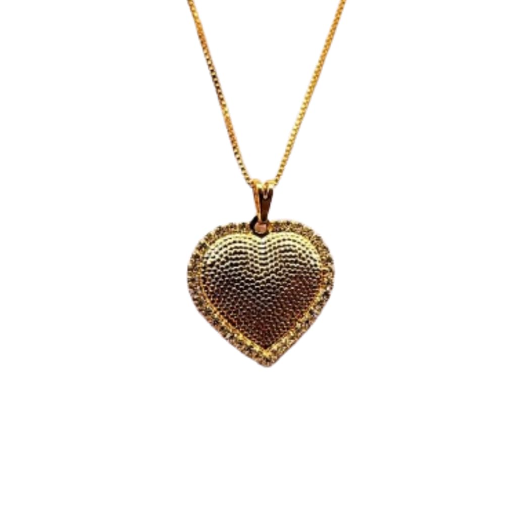 Colar Feminino Folheado a Ouro 18k Coração Semi jóias
