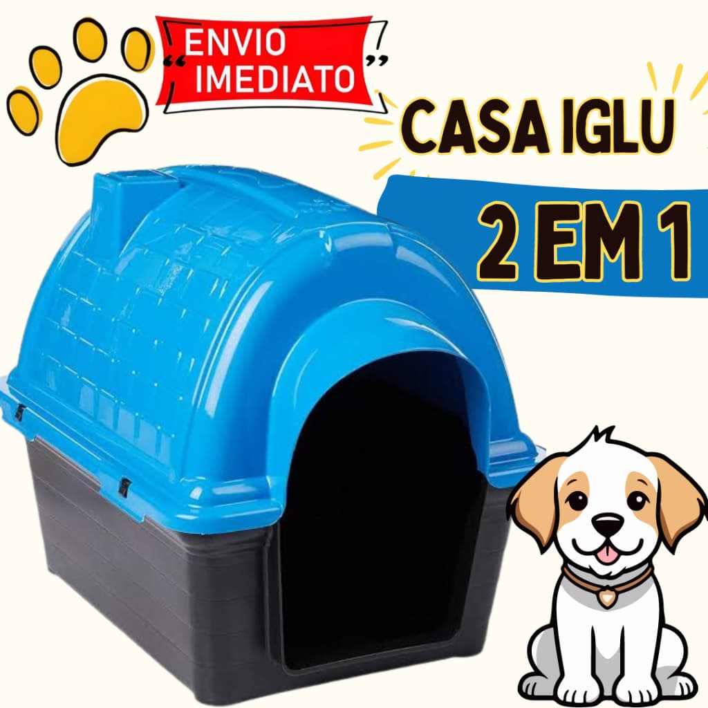 Casinha de cachorro N3 Plástica modelo Iglu Furacão pet Casa cachorro