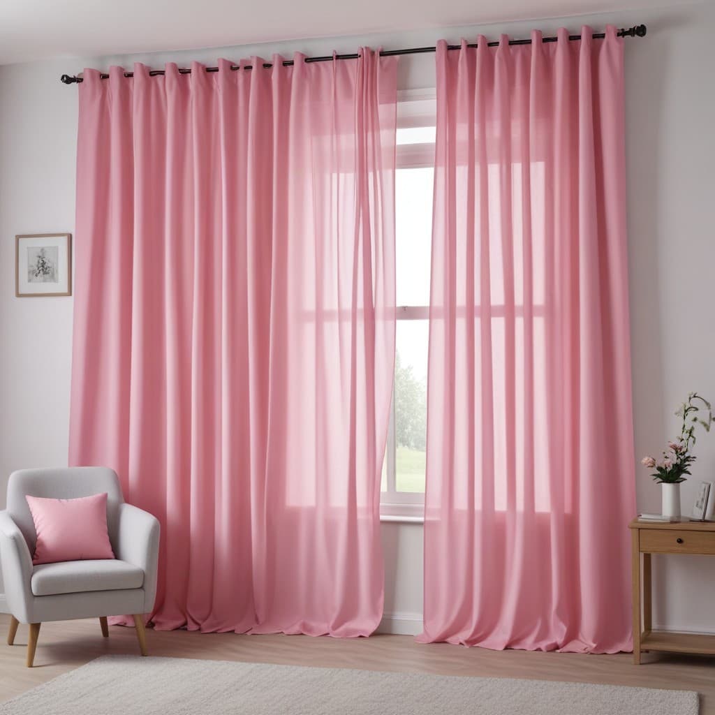 Cortina Sala e Quarto Lisa Rosa - 300x280 / 300x250 / 300x230