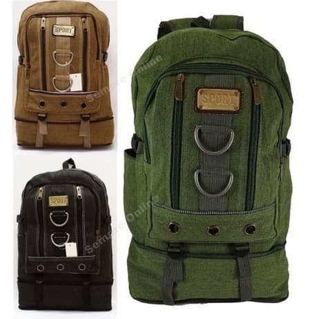 Mochila Masculina Grande  De Lona 50 Litros Viagem Passeio Motoboy