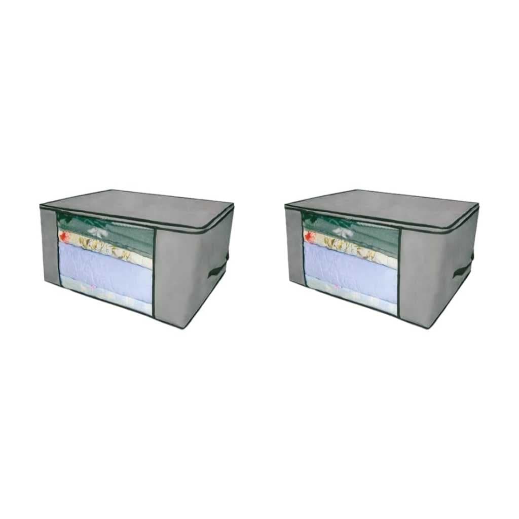 Kit 2 Organizadores com Zíper Multiuso 60x45x30cm Cinza - Envio Já!