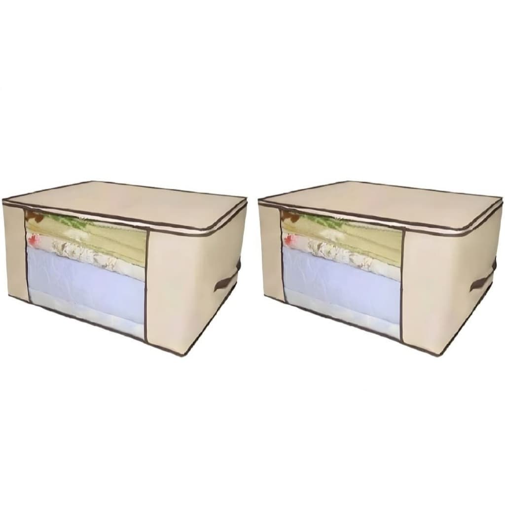 Kit 2 Organizadores Multiuso Com Zíper 60x45x30cm Marfim - Envio Já!