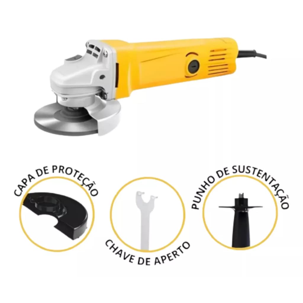 Lixadeira Esmerilhadeira Angular 115mm 900W 110v ou 220V NK