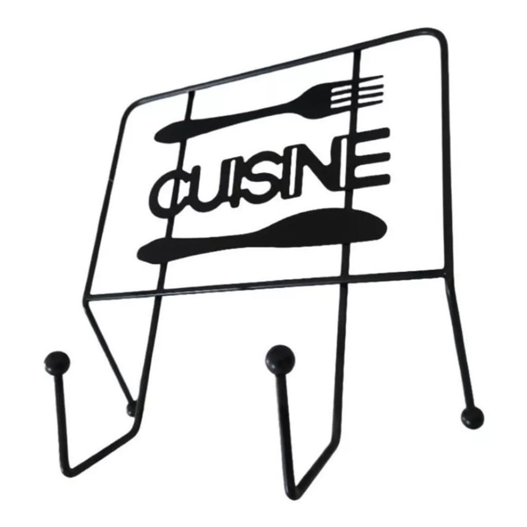 Suporte Multiuso Aramado Para Cozinha Gourmet 2 Ganchos Talheres Pano Utensílios