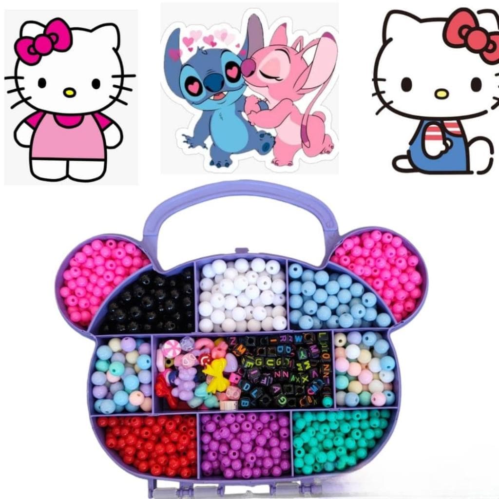Brinquedo Kit Urso Miçanga Pulseira Infantil artesanato menina 1350 peças