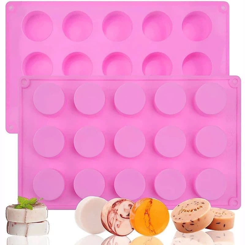 Molde Silicone Forma 15 Cav Sabonete Redondo Vela Doce F27