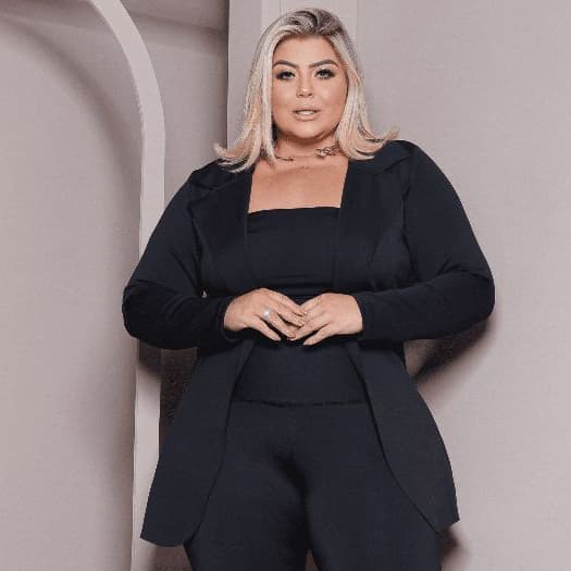 Blazer Plus Size Max Moderno Trabalho Inverno Acinturado Moda Secretaria