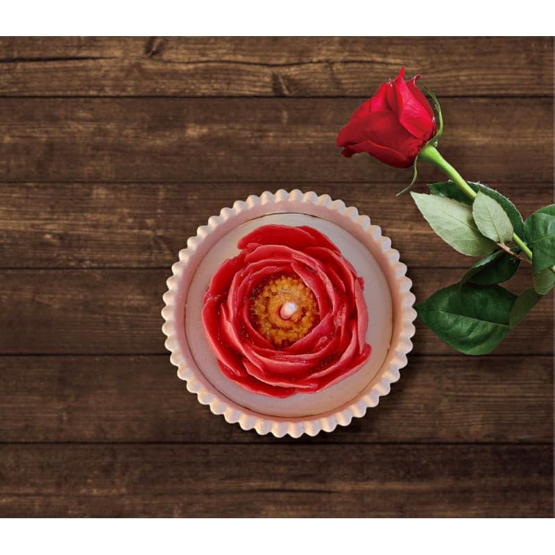 Vela Aromática Flor de Peônia/ Floral/ vela perfumada/ temática/ vela flor/ recipiente cimento/ artesanal