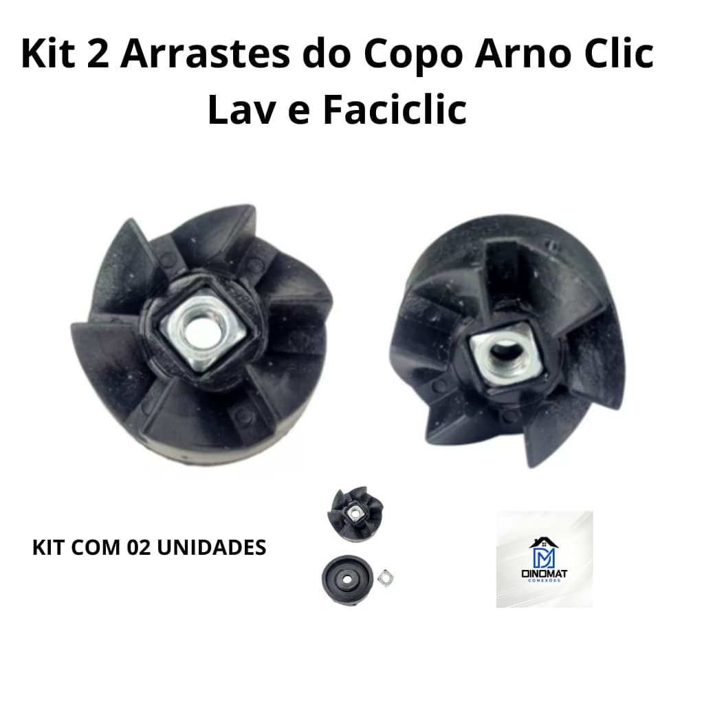Kit 2 Arrastes do Copo Arno Clic Lav e Faciclic