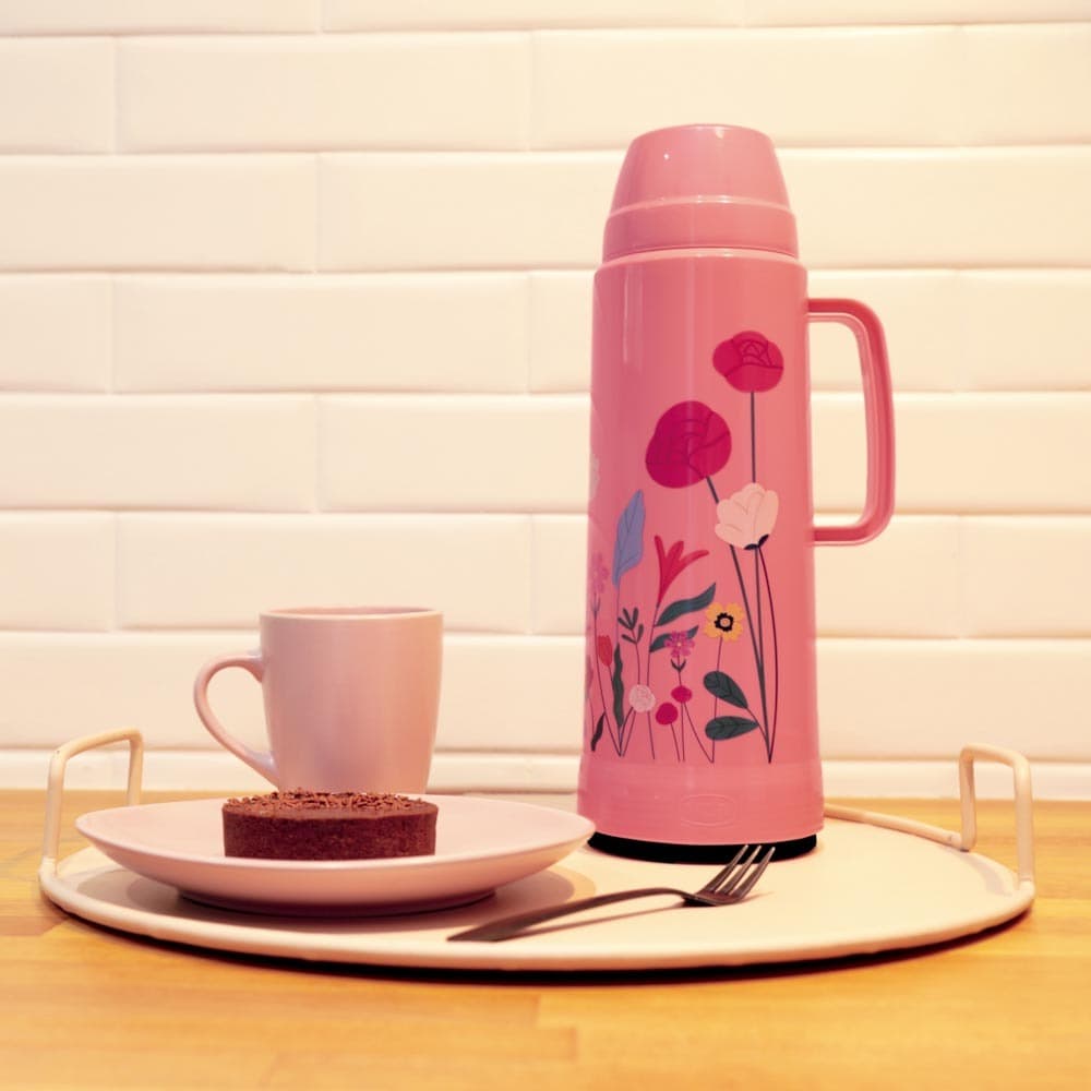 Garrafa Térmica Use Pêssego Decorada 1 Litro - MOR