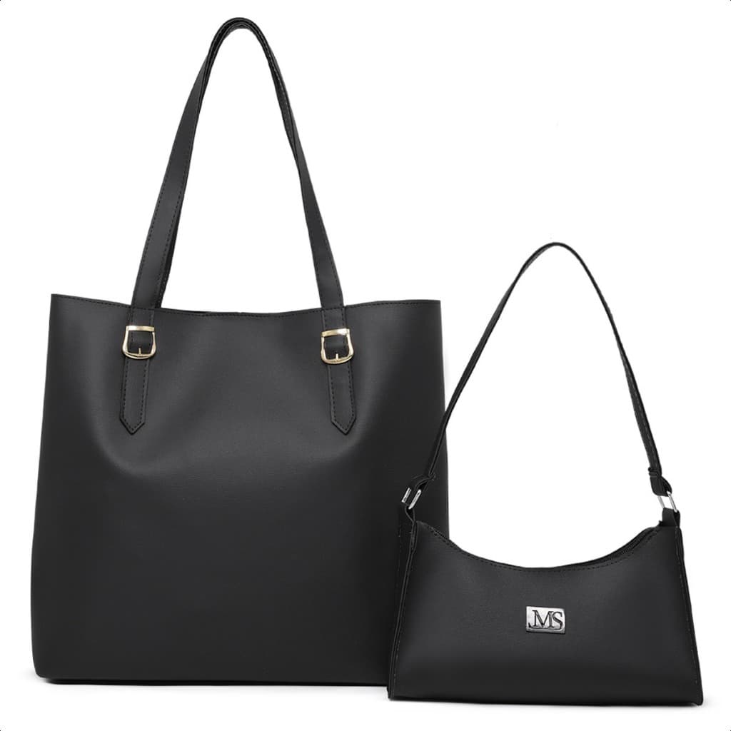 Kit Bolsa Sacola de Ombro + Bolsa Baguete de Ombro Pequena lisa Pronta entrega/Envio Imediato