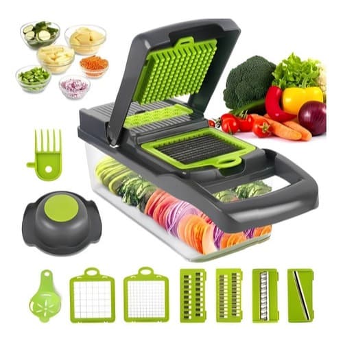 Cortador Ralador Manual Fatiador Alimentos Legumes Frutas 13 Em 1
