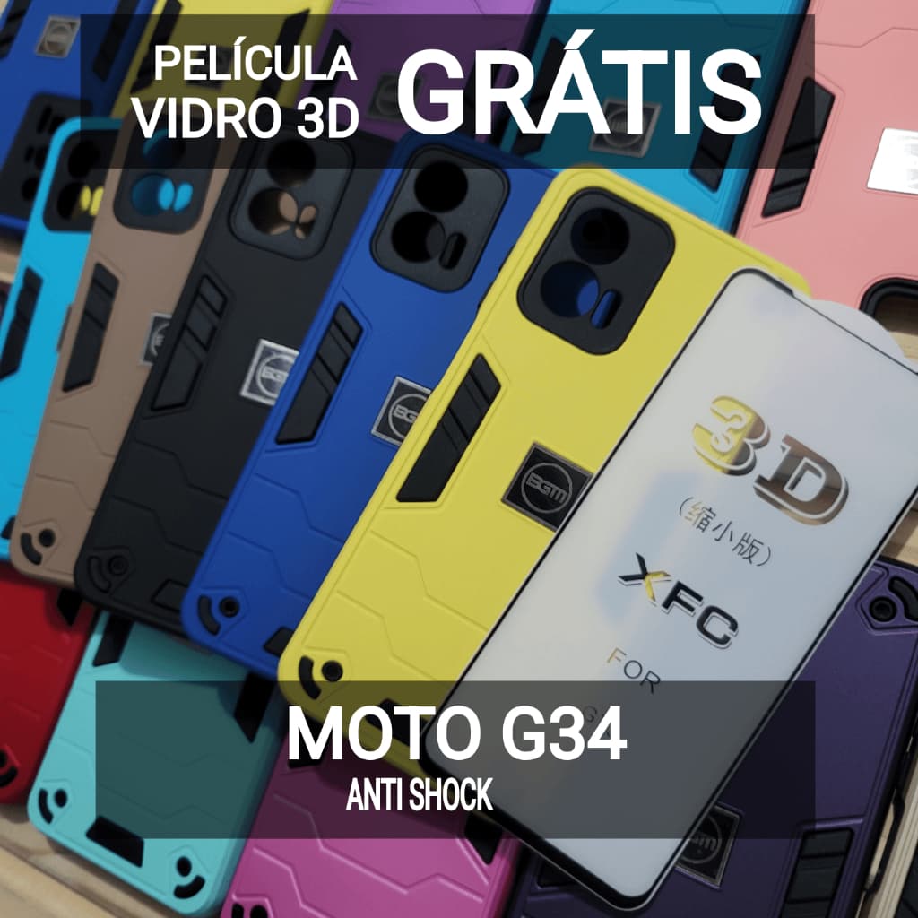 Capa Capinha anti impacto Motorola Moto G34 / Capa capinha anti shock para Moto G34 color armor