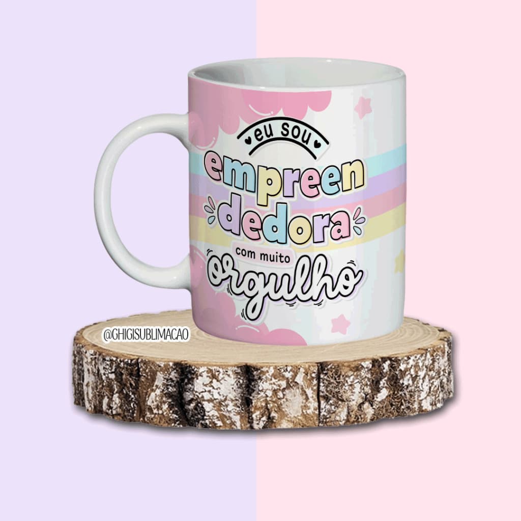 Caneca Sublimada Empreendedora Porcelana 325ml Personalizada