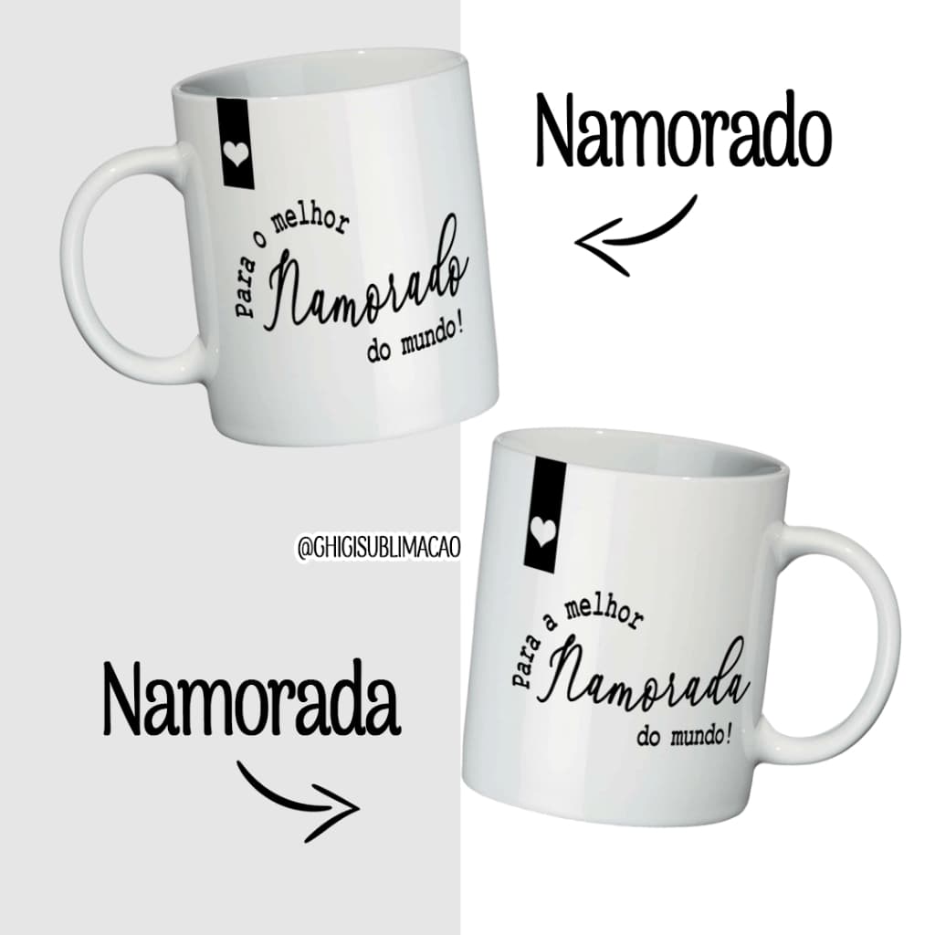 Caneca Sublimada Para o melhor namorado Porcelana 325ml Personalizada