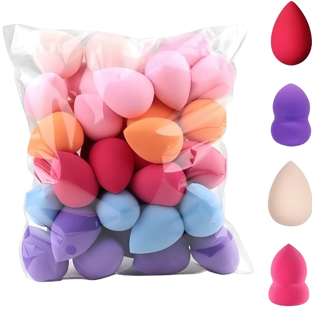 Esponjas Gota Chanfrada Multicoloridas Para Base Corretivo e Make Pó Para Maquiagem