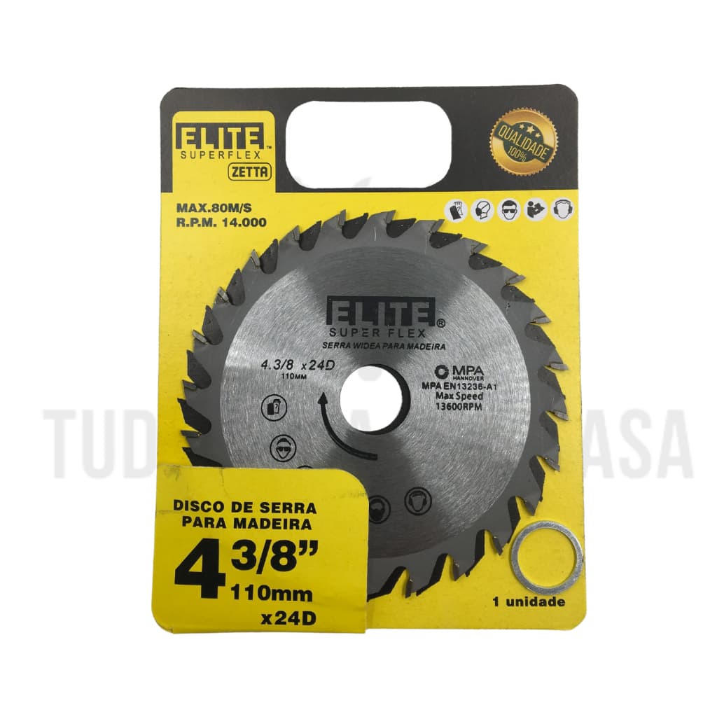 DISCO DE CORTE PARA MADEIRA 4.3/8x24 DENTES