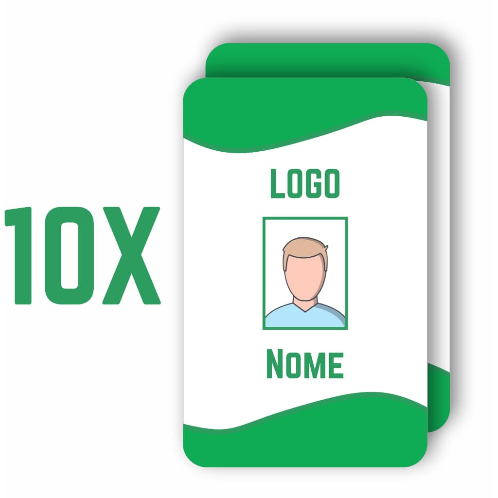 10 Crachás Personalizados em PVC frente e verso + Arte Gratuita
