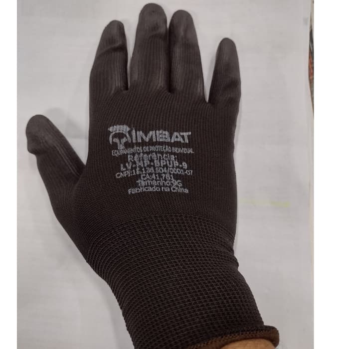 kit c/12 pares Luva de polieste com PU ideal para pedreiros ou servicos pessados Multiuso Limpeza Jardim - 1 par
