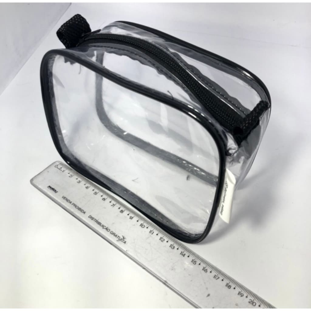 kit com 2 mini necessaire transparente e Preta