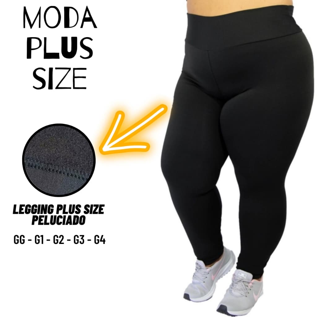 Legging Peluciada Grosso Em Suplex Macio Flanelada Cintura Alta Zero Transparencia GG G1 G2 G3 G4