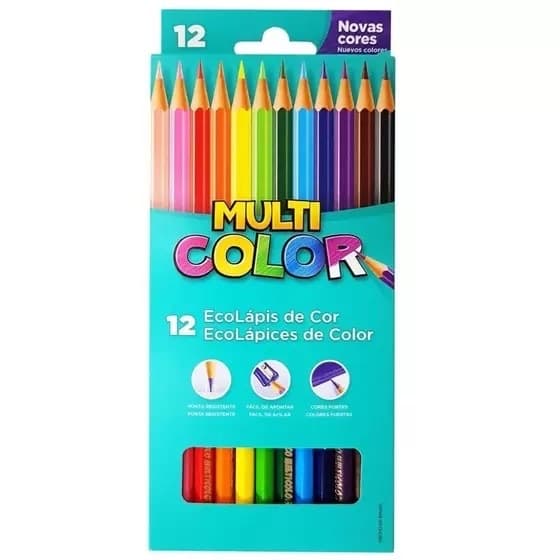Lápis de cor Multi Color EcoLápis com 12 cores