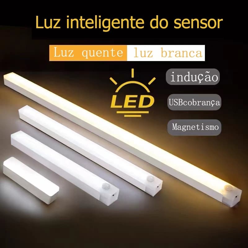 Luz LED Sem Fio sensor De Inteligente Do Guarda-Roupa Quarto De Conveniência Carregamento USB 50CM