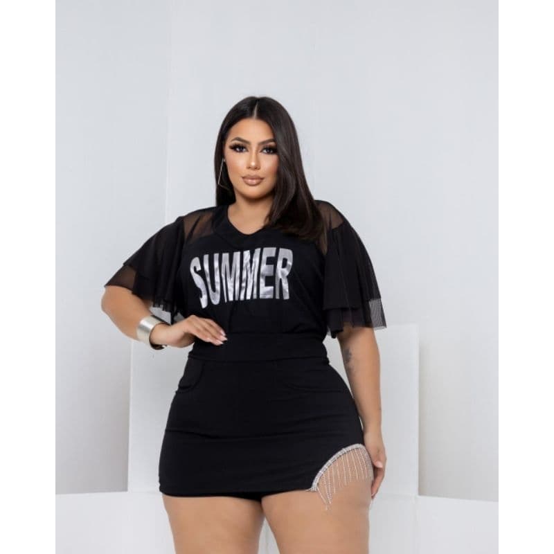 MODELO PLUS SIZE no conjunto ou avulso MODA PLUS SIZE  REF 44 cód Summer franja