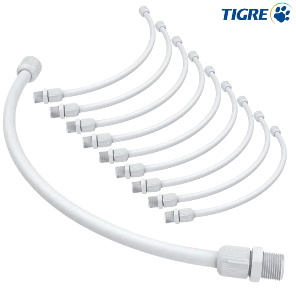 Kit 10 Engate Rabicho Flexível 1/2 PVC Tigre 40cm 50cm 60cm Tigre Caixa de Descarga Lavatório