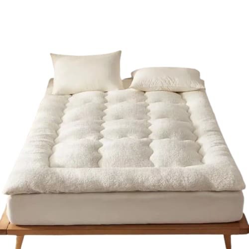 Pillow Top Soft Com Sherpa Pele de Carneiro Cama de Casal Com Elástico
