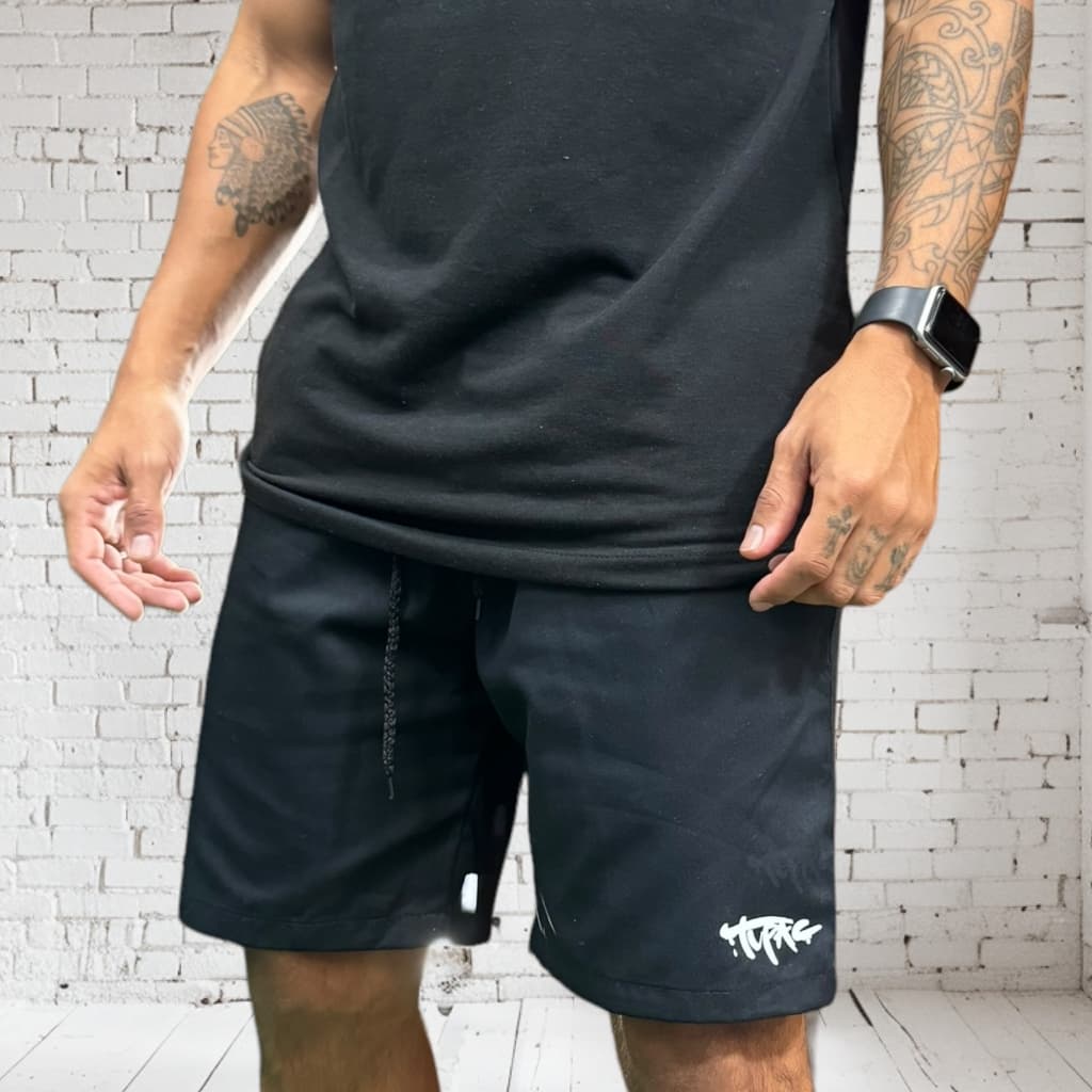 Shorts Masculino Tupac Sarja Premium Curto Juvenil e Adulto