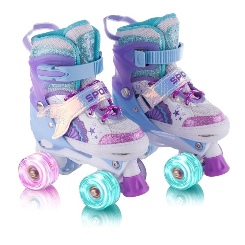 Patins 4 Rodas Infantil Lançamento da Sereia com luz de led