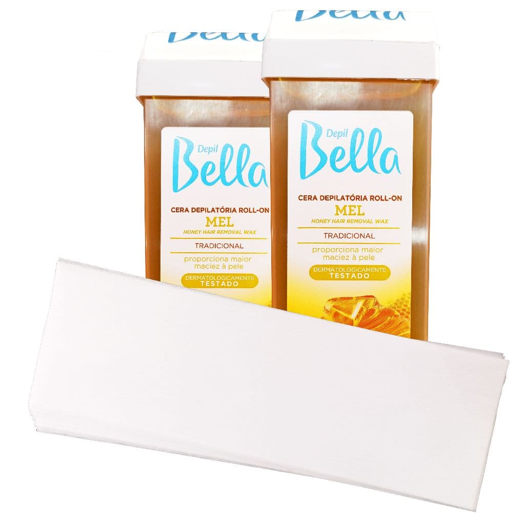 Cera Roll-on Depil Bella 2 unidades + 20 Lenços TNT