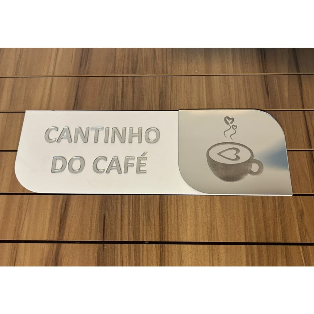 Placa de porta Cantinho do Café em acrílico 3 cores disponiveis