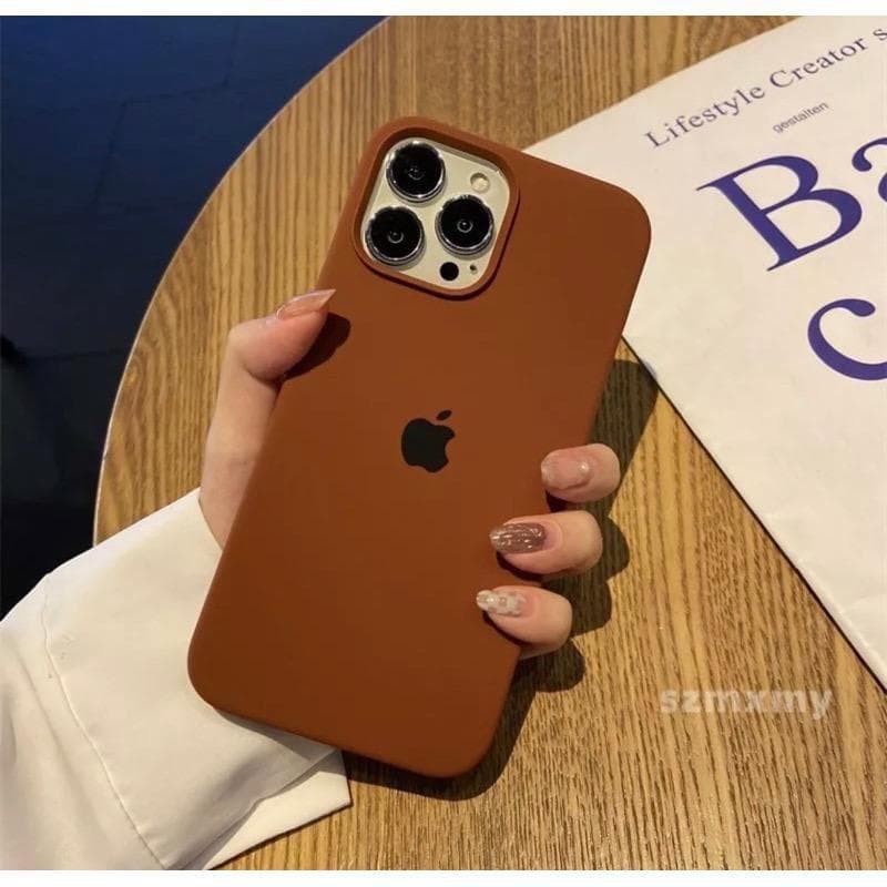 Capa Capinha Aveludada Marrom Para Iphone 11 11PRO MAX 12 12PRO MAX 13 13PRO MAX 14 14PRO MAX 15 15PRO MAX 16 17 16PRO