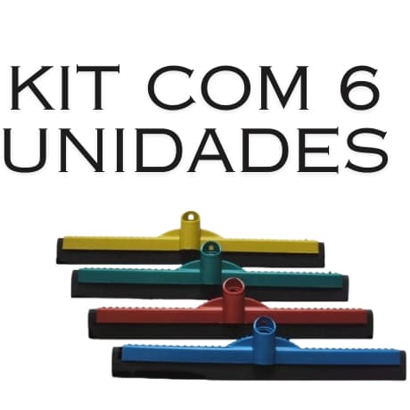 Kit com 6 Rodo Plastico 30 cm , Coloridos e sem Cabo!