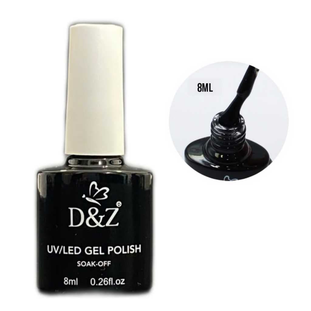 Esmalte D&Z Preto 8 ml Em Gel Led Uv Dz Unhas seca na cabine