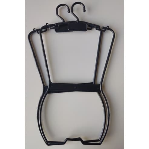 10 Cabide Plástico Preto Branco Collant Silhueta Corpinho Reforçado Antideslizante Adulto