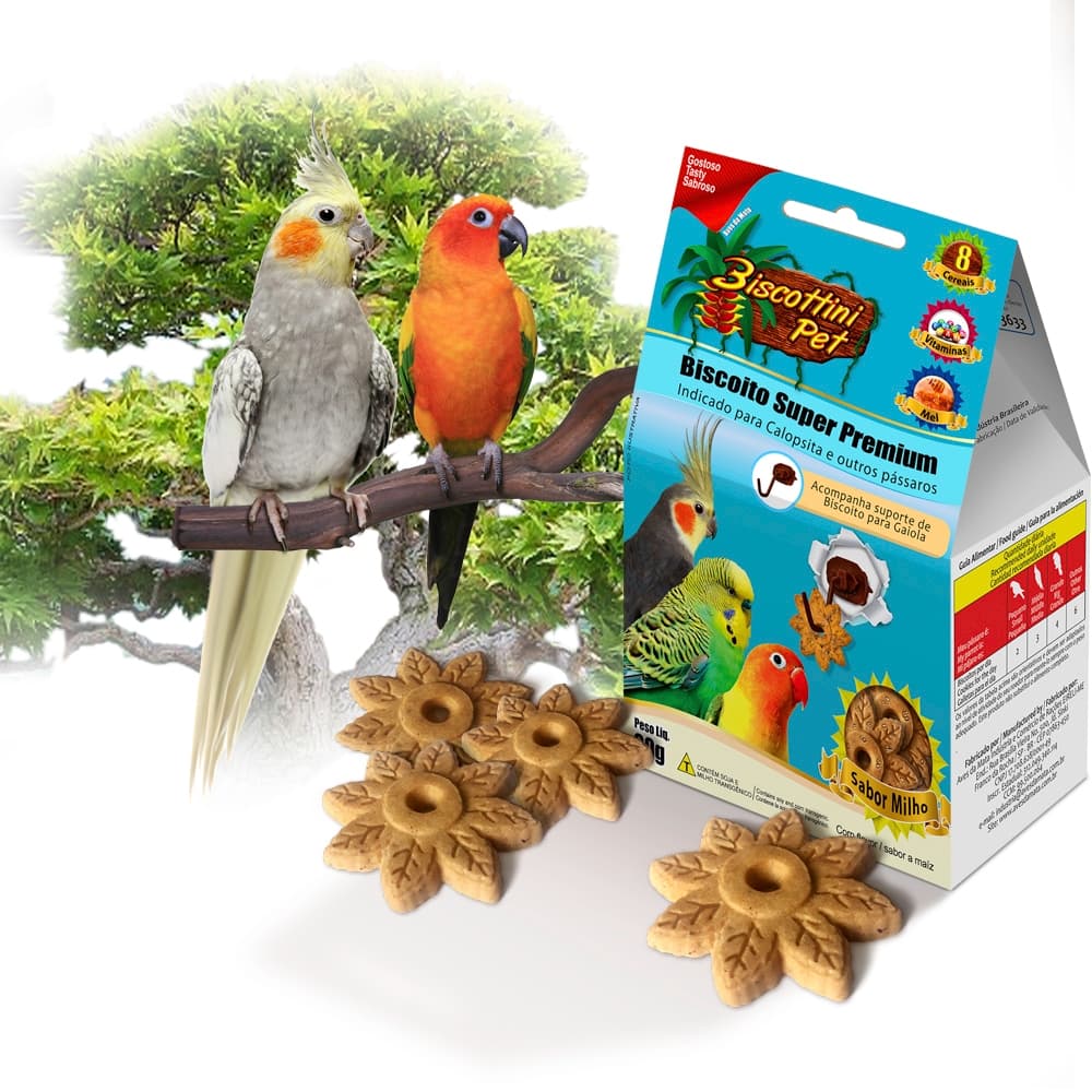 Biscottini pet - Biscoitos Para CALOPSITA , PEQUITOS e AGAPONIS de 80gr cada