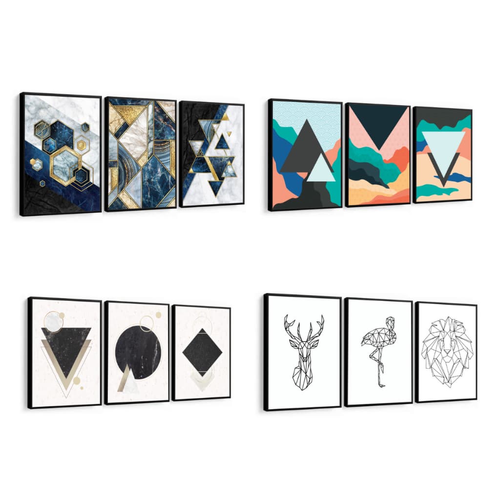 Quadro decorativo 20X30 para sala quarto cozinha escritorio decoração de casa formas geometricas