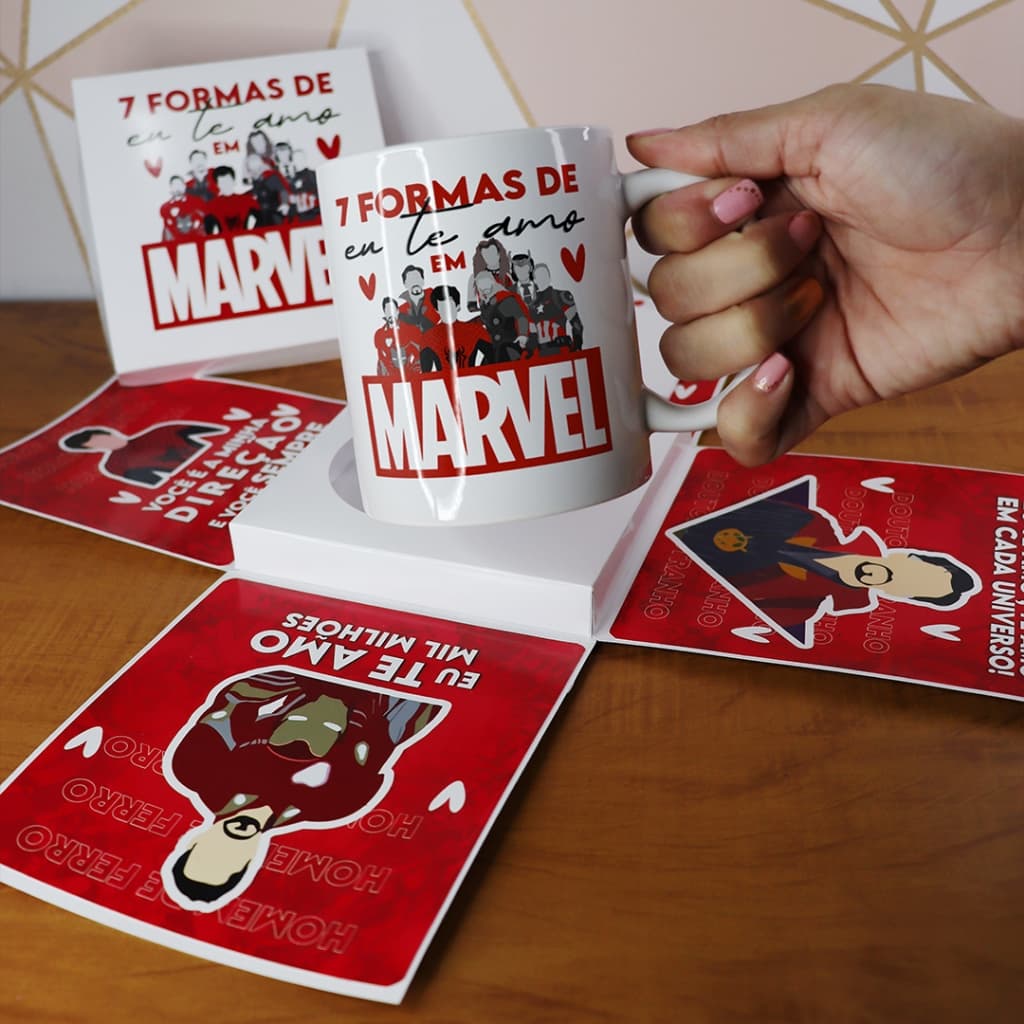 Caixa Explosão tema marvel presente romantico presente dia dos namorados
