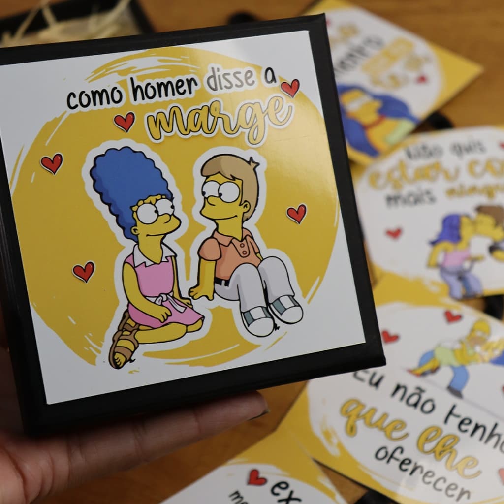 Mini Box Homer - Cartões com Frases Icônicas para Marge - Presente dia dos namorados - Modelo 2