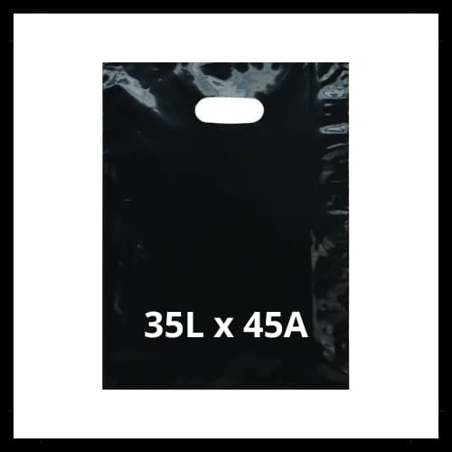 Sacola Plástica Alça Vazada 35cm x 45cm Preta